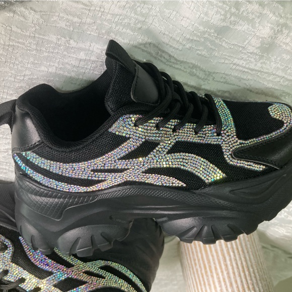 Berness Women’s Rhinestone Platform Sneakers Size 5 - Picture 5 of 10